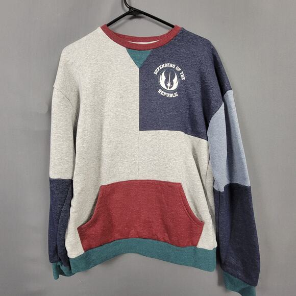 Star Wars Skywalker Academy Sweatshirt Women’s XS Gray Colorblock Logo Crewneck - Picture 1 of 9